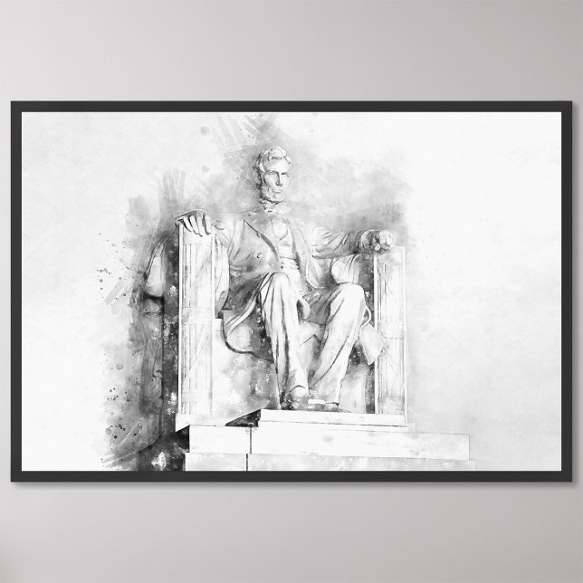 Lincoln Memorial, vattenfärg och blyertspenna teck Fototryck (Skapare uppladdad)