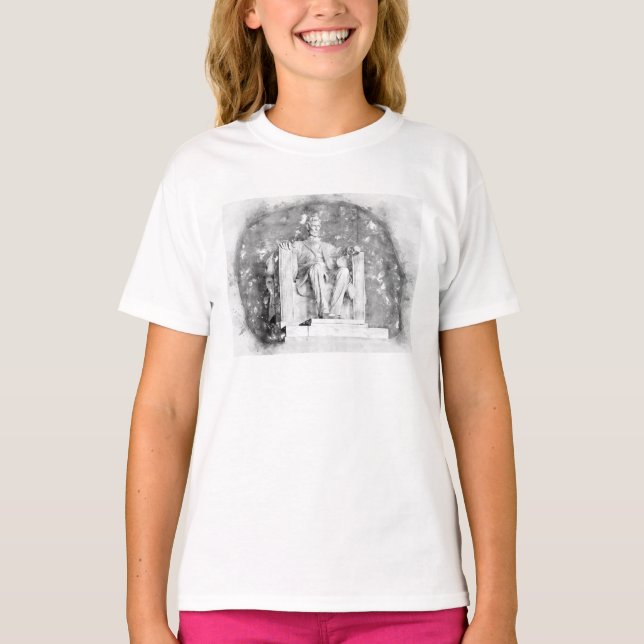 Lincoln Memorial, vattenfärg T Shirt (Framsida)