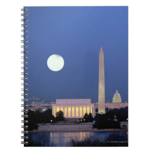 Lincoln Memorial, Washington Monument, USA Anteckningsbok Med Spiral