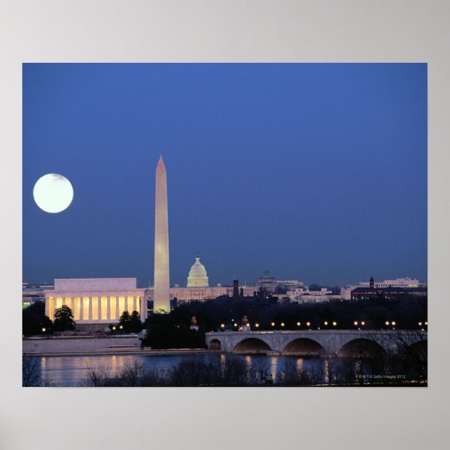 Lincoln Memorial, Washington Monument, USA Poster (Framsidan)