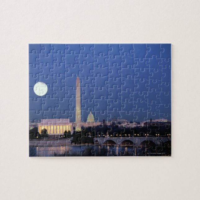 Lincoln Memorial, Washington Monument, USA Pussel (Horisontell)