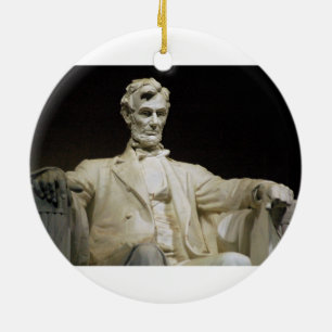 Lincoln minnesmärke julgransprydnad keramik