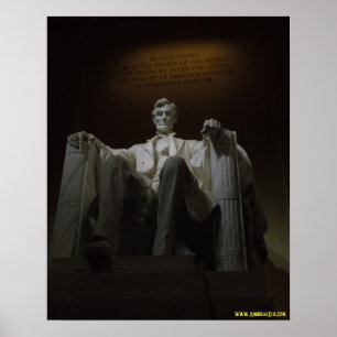 Lincoln minnesmärke på natten poster