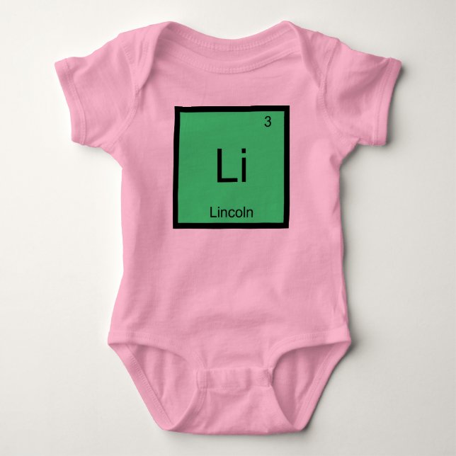 Lincoln  Namn Kemiskt Element Periodiska Systemet Tröja (Framsida)