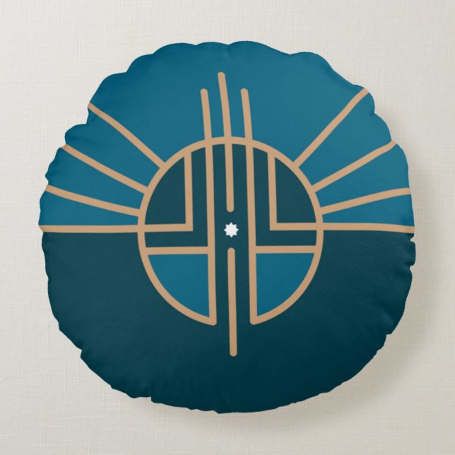 Lincoln (Nebraska) City flagga Rund Kudde (Framsidan)