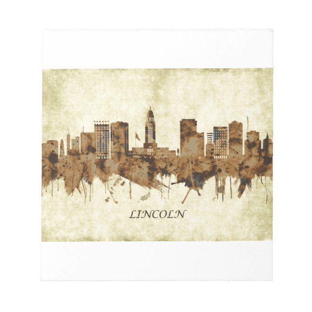 Lincoln Nebraska Cityscape Anteckningsblock (Framsida)