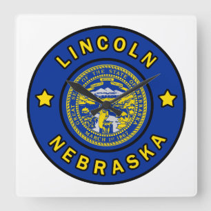Lincoln Nebraska Fyrkantig Klocka