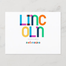 Lincoln Nebraska Mid Century, Pop Art Vykort
