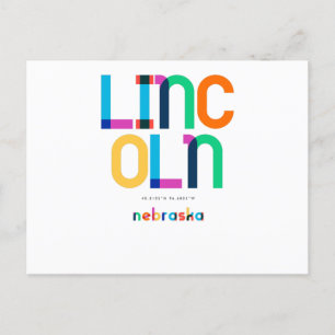 Lincoln Nebraska Mid Century, Pop Art Vykort