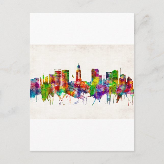 Lincoln Nebraska Skyline Helg Vykort (Framsida)