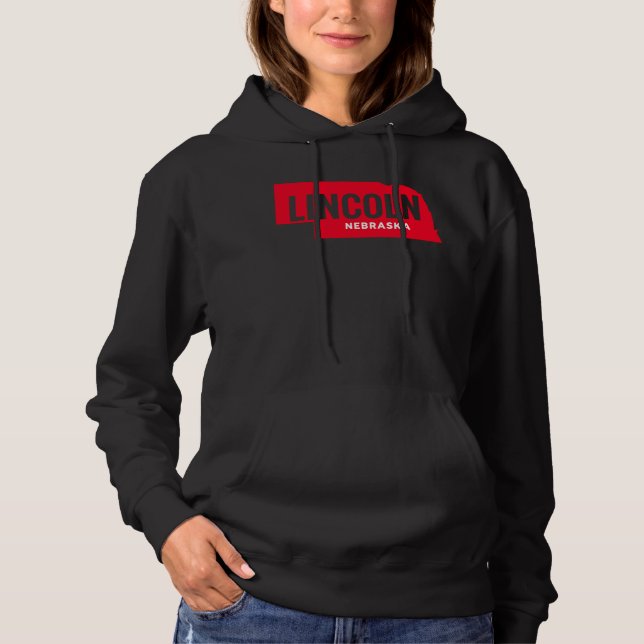 Lincoln Nebraska State Outline | Fet Red Midwest T Shirt (Framsida)
