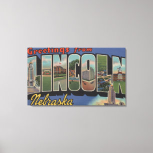Lincoln Nebraska - stora brevplatser Canvastryck