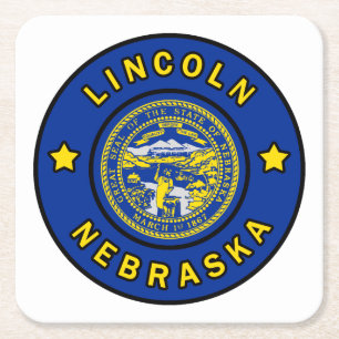 Lincoln Nebraska Underlägg Papper Kvadrat