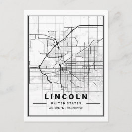 Lincoln Nebraska USA Travel City Karta Vykort