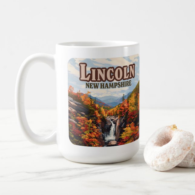 Lincoln New Hampshire Franconia Falls Autumn Kaffemugg (Med munk)