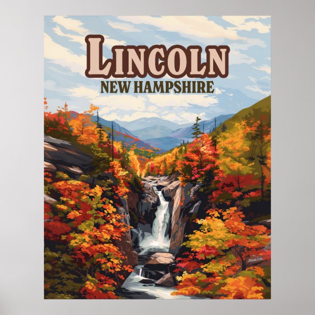 Lincoln New Hampshire Franconia Falls Autumn Poster (Framsidan)