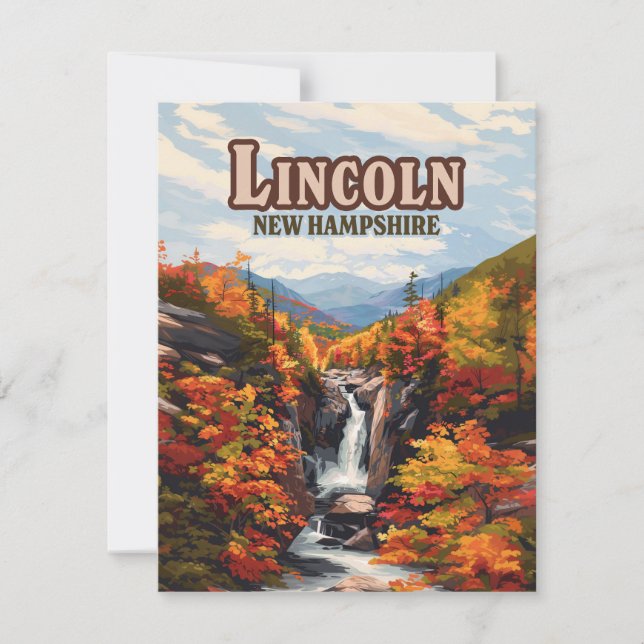 Lincoln New Hampshire Franconia Falls Höstkort (Framsida)