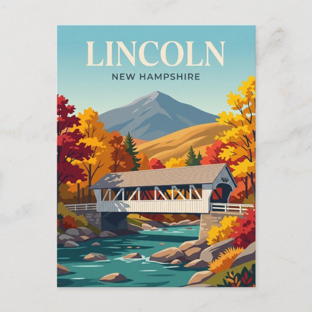 Lincoln New Hampshire Vykort (Framsida)