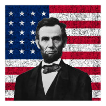 Lincoln och American Flagga