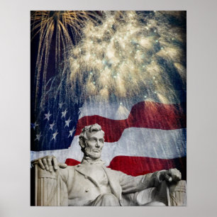 Lincoln och Fireworks Poster
