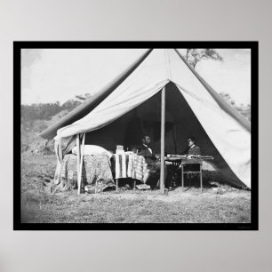 Lincoln och McClellan på Antietam 1862 Poster