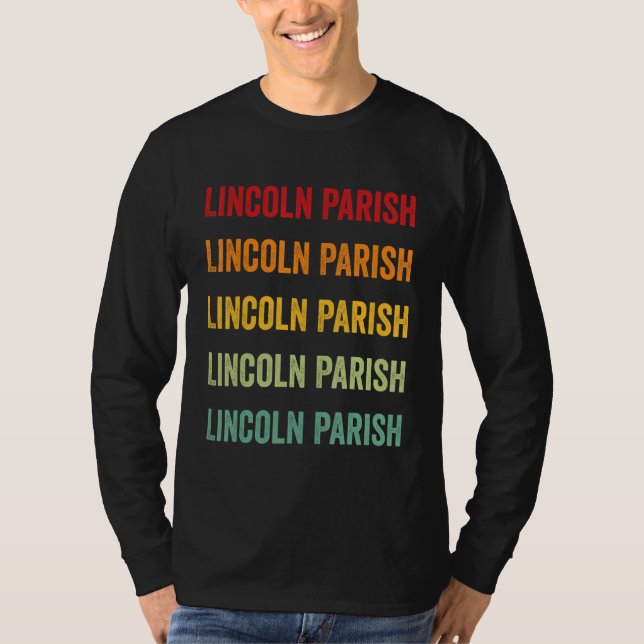 Lincoln Parish County Louisiana Regnbåge Text Desi T Shirt (Framsida)