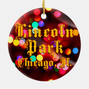 Lincoln Park Chicago ljus cirklar prydnaden Julgransprydnad Keramik