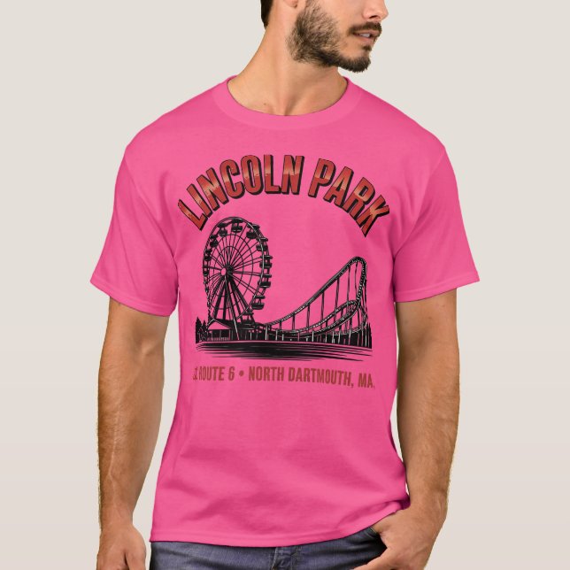 Lincoln Park Retro Amusement Park North Dartmouth T Shirt (Framsida)