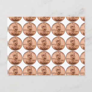 Lincoln Pennies vycard Vykort