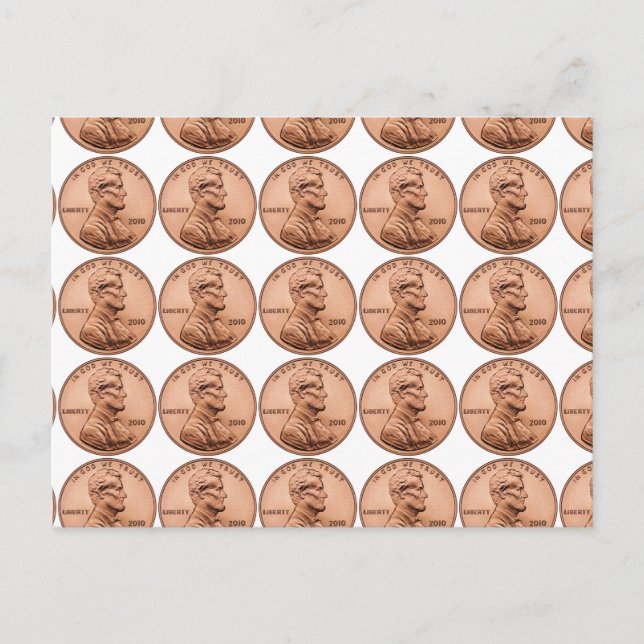 Lincoln Pennies vycard Vykort (Framsida)