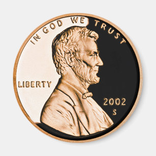Lincoln Penny 2002 Klassisk Magnet