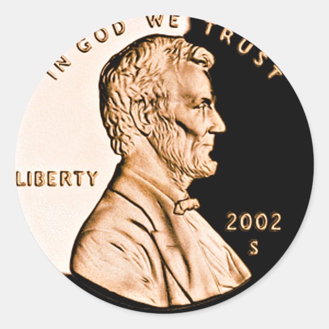 Lincoln Penny 2 Runt Klistermärke (Framsida)