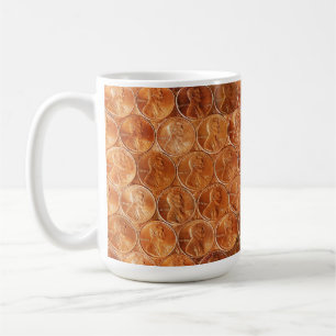 Lincoln penny/pennies kopparmynt, US penny 2 Kaffemugg