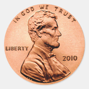 Lincoln Penny Runt Klistermärke