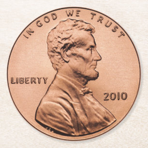 Lincoln Penny Underlägg Papper Rund