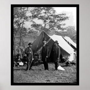 Lincoln, Pinkerton och McClernand på Antietam 186 Poster
