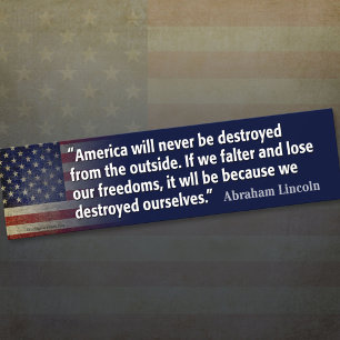 Lincoln Quote: Friheten förstördes Bildekal