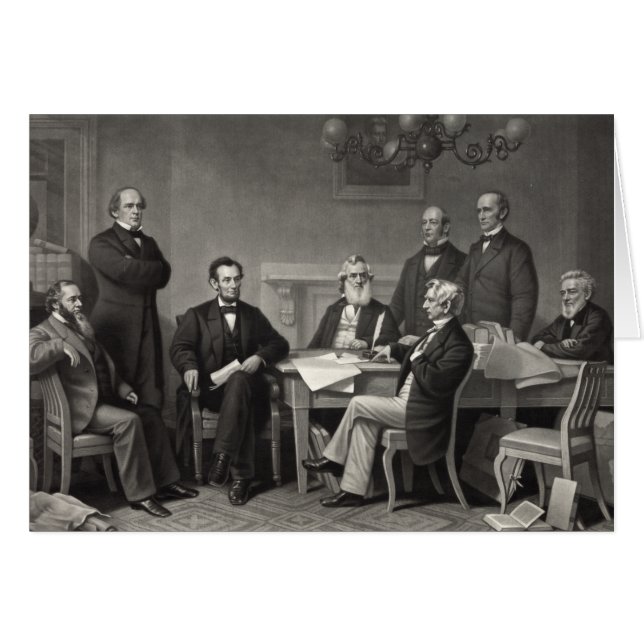 Lincoln Reading the Emancipation Proclamation Hälsningskort (Framsidan Horizontal)