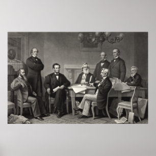 Lincoln Reading the Emancipation Proclamation Poster