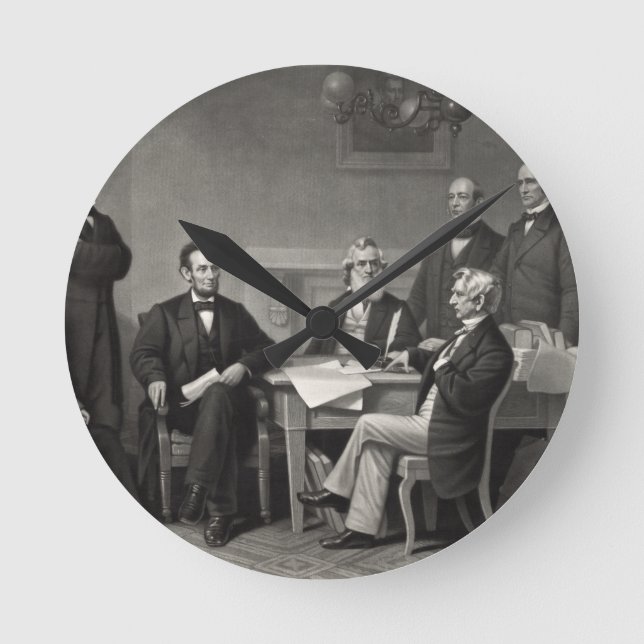 Lincoln Reading the Emancipation Proclamation Rund Klocka (Framsida)