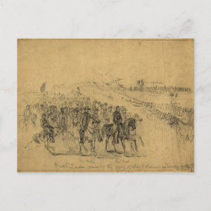 Lincoln Review the Army-April 1863 Vykort