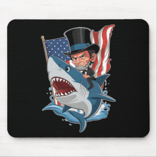 Lincoln Riding Shark Fantastisk Fjärde juli Graphi Musmatta