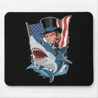Lincoln Riding Shark Fantastisk Fjärde juli Graphi Musmatta