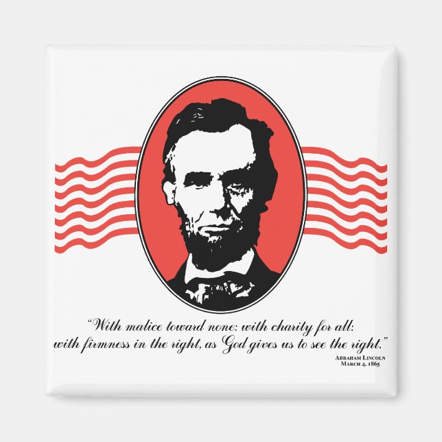 Lincoln Second Inaugural Adress Citat Magnet (Framsidan)
