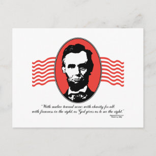 Lincoln Second Inaugural Adress Citat Vykort