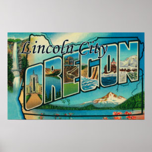 Lincoln stad, Oregon - stora brevplatser Poster