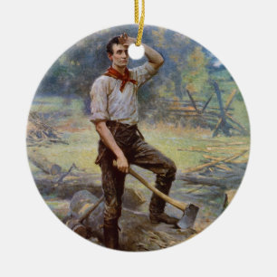 Lincoln stångdelaren av Jean L. Gerome Ferris Julgransprydnad Keramik