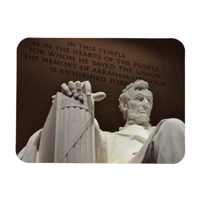 Lincoln Statue, Inscription, Lincoln Memorial Magnet (Horisontell)