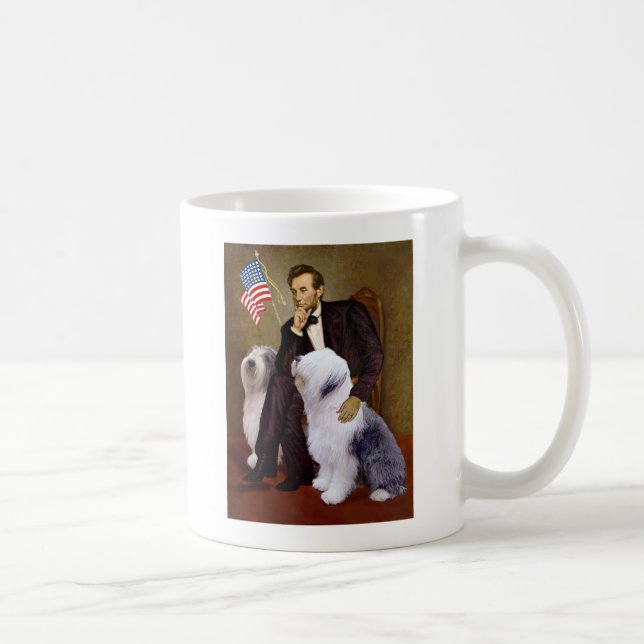 Lincoln - Två gamla engelska fårhundar Kaffemugg (Höger)