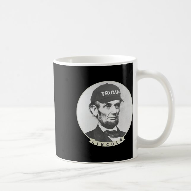 Lincoln Wearing Trump Hat - Funny Abe Merica Abrah Kaffemugg (Höger)